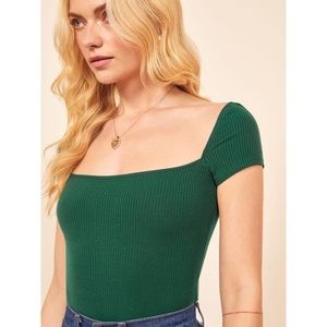reformation green body suit